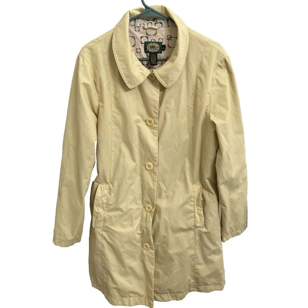 🔥🔥🔥Cabela's For Women Button-up Long‎ Lined Jacket, Large Reg, Yellow VGC